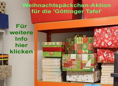 Weihnachtspäckchen-Aktion zugunsten der Göttinger Tafel