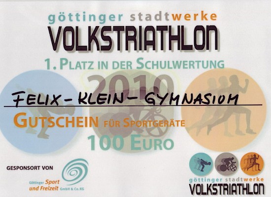 1.Platz beim Volkstriathlon